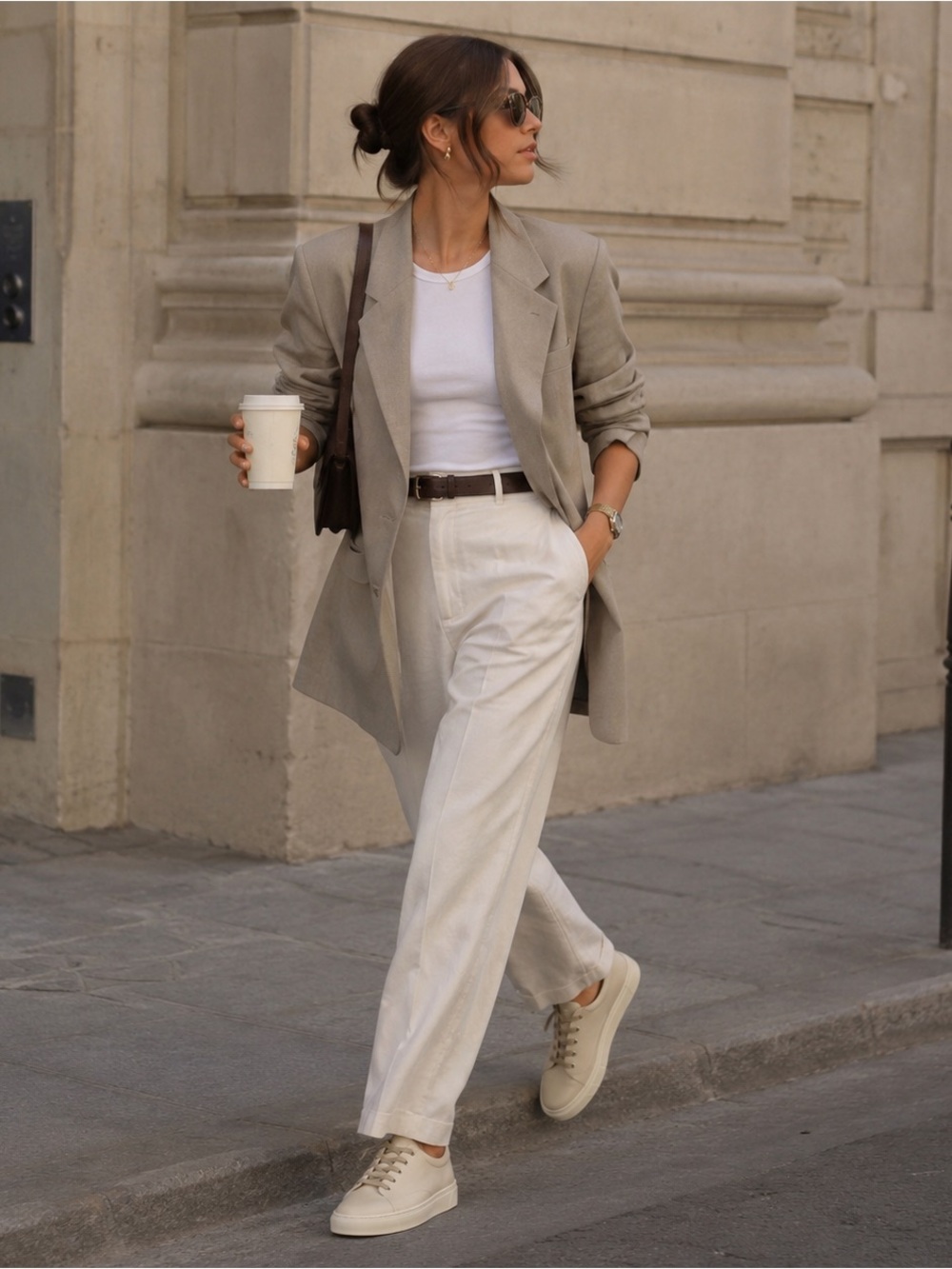 nisolo woman everyday leather sneaker bone Aug sale